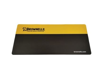Brownells 35.43" x 17.70" x 0.12" Non-Slip Benchmat Deskpad, Dark Brown/Yellow