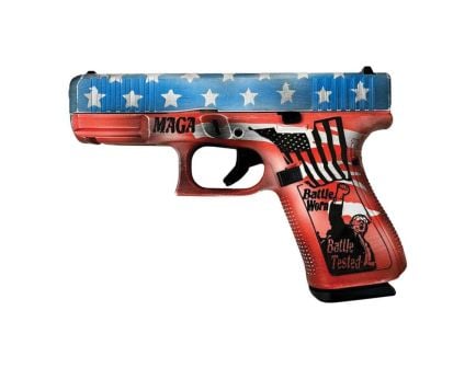 Glock 19 Gen 5 9mm 4.02" 15rds, Distressed RWB Trump