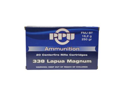 PRVI Partizan 338 Lapua Magnum 250gr FMJ Ammunition 20 Round Box - PP3.38