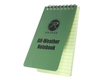 Rothco All-Weather Waterproof Notebook - Olive Drab, 3 X 5
