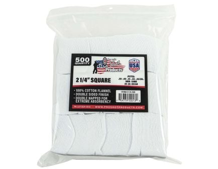 ProShot .357 Cal/.380 Cal/.38 Caliber/9mm/.40 Cal 2.25" x 2.25" Square Cleaning Patch