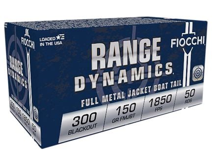 Fiocchi Range Dynamics .300 Blackout 150gr FMJ Ammo, 50rds - 300BLKC