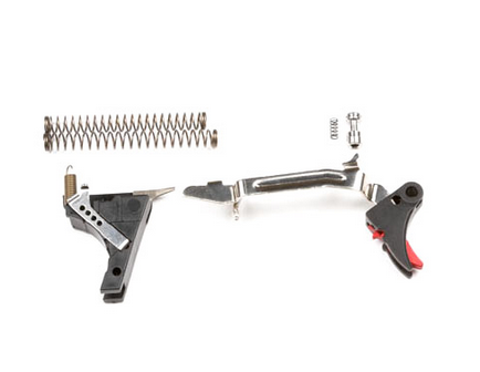 ZEV Tech Adjustable Fulcrum Drop-In Trigger Kit, Fits Gen 1-3 Glock 9mm, Blk/Red -- FUL-DRP-9-B-R