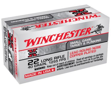 Winchester 22 Long Rifle 40gr CPRN Ammunition 500rds - X22LR