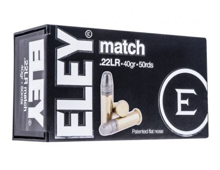 ELEY Match .22 LR 40gr Ballistic Performance Ammunition, 50 Rounds 