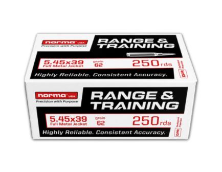 Norma Range & Training 5.45x39 62gr FMJ Bulk Ammo, 250 Rds