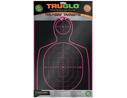 TruGlo Tru See 12" x 18" Splatter Self-Adhesive Silhouette Target, Pink/Black, 6/pack - TG13P6