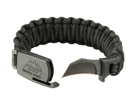 Outdoor Edge Para-Claw Paracord Bracelet Tactical Knife, Black (Medium)