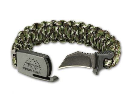 Outdoor Edge Para-Claw Paracord Bracelet Tactical Knife, Camo (Medium)