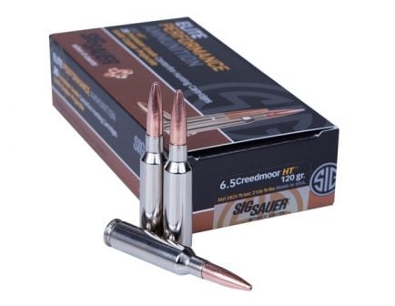 Sig Sauer 6.5 Creedmoor 120 Grain Elite Match Grade HT Rifle Ammunition, 20 Rounds - E65CH1-20