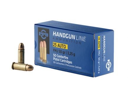 Prvi Partizan .25 Auto FMJ 50 gr 50 Rounds Ammunition - PPH25