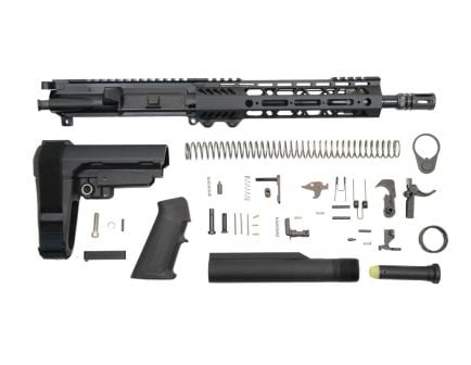 PSA 10.5" 5.56 NATO 1/7 Nitride 9" Lightweight M-Lok Classic SBA3 Pistol Kit - 5165450475