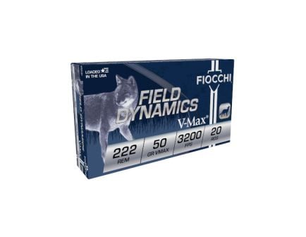 Fiocchi Field Dynamics .222 Remington 50gr. V-MAX Ammo, 20rds - 222HVA