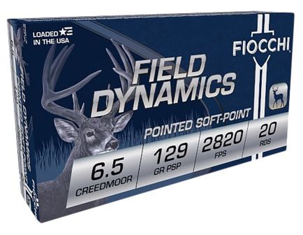 Fiocchi Field Dynamics 6.5 Creedmoor 129 gr PSP Ammo, 20rds - 65CMB