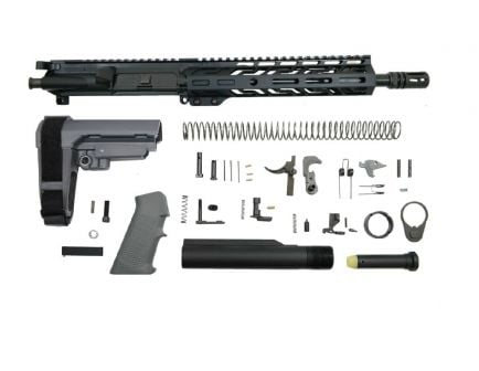 Blem PSA 10.5" Carbine-Length 5.56 NATO 1/7 Nitride 9" Lightweight M-Lok Classic SBA3 Pistol Kit, Gray