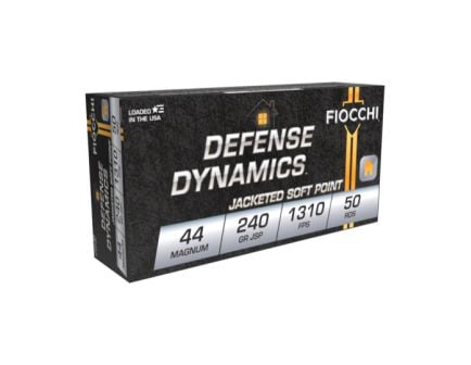 Fiocchi Defense Dynamics .44 Magnum 240gr. Jacket Soft Point Ammo, 50rds. - 44A500