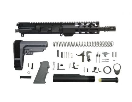 PSA 7.5" Phosphate 300AAC Blackout 1/8 6" Lightweight M-Lok Classic SBA3 Pistol Kit, Gray
