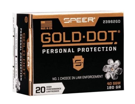 Speer Gold Dot .40 S&W 180 gr GDHP 20 Rounds Ammunition - 23962GD