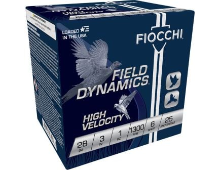 Fiocchi Shooting Dynamics 28 GA 3" 1 oz. #6 High Velocity 25 Shotshells - 283HV6