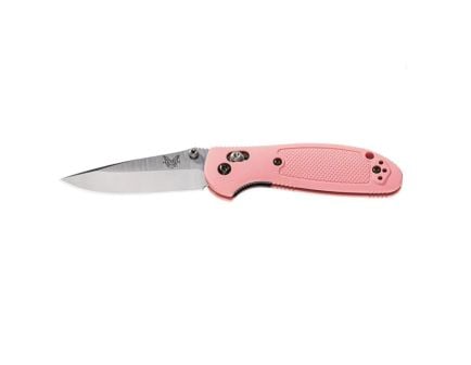 Benchmade Mini Griptilian Pink Drop Point Folding Knife, Satin - 556-PNK-S30V