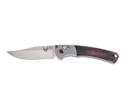 Benchmade Crooked River 3.40" Clip Point Folding Knife, Wood/Satin - 15085-2