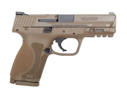 S&W M&P 2.0 Compact 9mm Pistol, FDE, No Manual Safety - 12458