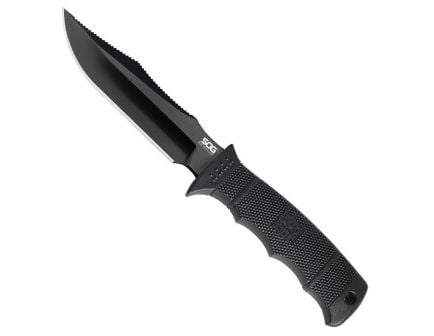 SOG Knives Seal Pup Elite Fixed Blade Clip Point Knife, Black - E37SN-CP