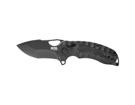 SOG Knives Kiku XR - Blackout Tanto Folding Knife, 3.03", Black - 12-27-02-57