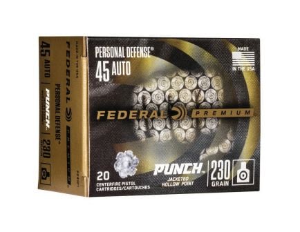 Federal Punch 230 gr JHP .45 Auto Ammo, 20/pack - PD45P1