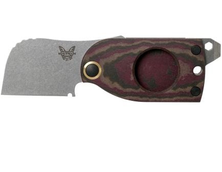 Benchmade Aller Fumee Chisel Ground/Guillotine Folding Knife, 1.6", Chocolate/Brown/Red - 381