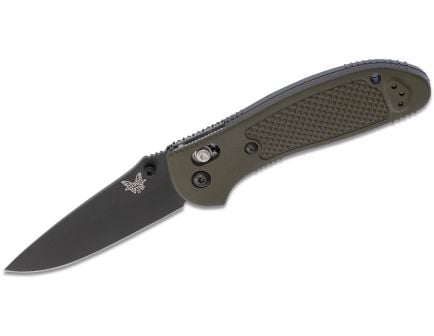 Benchmade Pardue Griptilian Drop Point Folding Knife, 2.91", Plain Edge, Olive Drab Nylon - 551BKOD-S30V