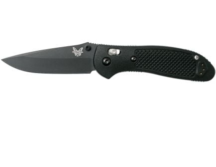 Benchmade Pardue Griptilian Drop Point Folding Knife, 2.91", Plain Edge, Black Nylon - 551BK-S30V