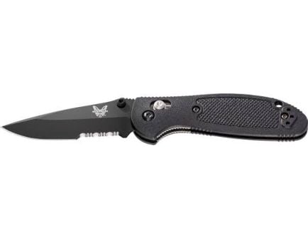 Benchmade Mini Griptillian Folding Drop Point Knife Serrated , Black - 556SBK-S30V