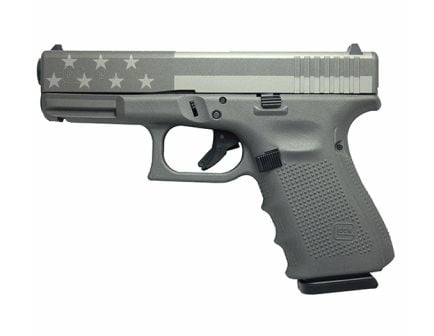 Glock G19 Gen4 9mm 15rd 4" Pistol, Grey American Flag - UG1950203GREYFLAG