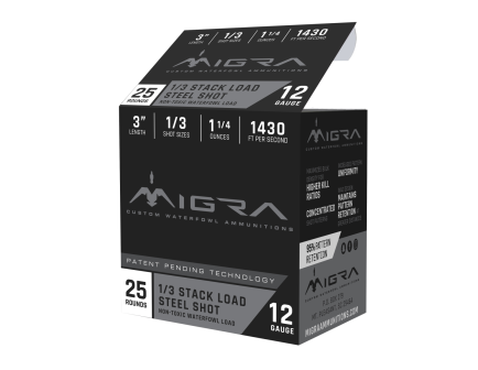 Migra Staxd 3" 1-1/4 oz 1/3 Shot 12ga Ammo, 25rds - M12S13
