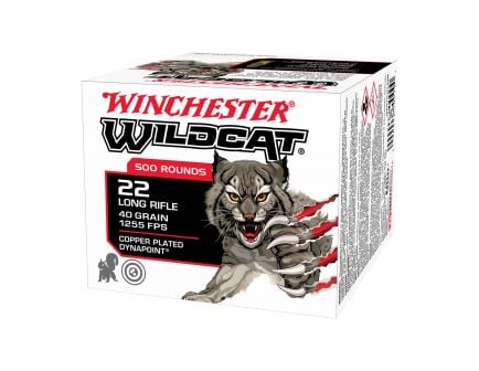 Winchester Wildcat 40GR CP Dyanpoint 22LR Ammo, 500rd - WW22LRB