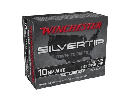 Winchester Silver Tip 175gr HP 10mm Ammo ,20rd - W10MMST
