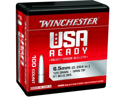 Winchester Open Tip 125gr 6.5 Creedmoor Reloading Bullets, 100/Bag - WBR65125
