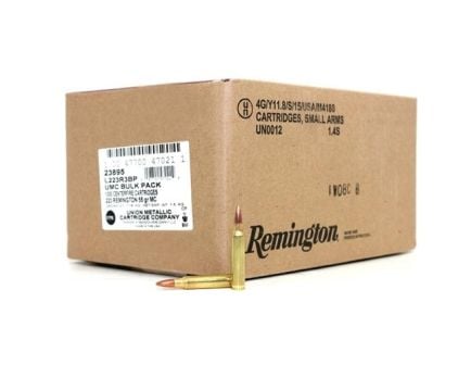 Remington UMC Rifle 55 gr FMJ .223 Remington Ammunition, 1000 Rounds
