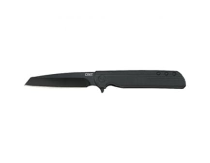 CRKT LCK + Tanto Blackout Assisted Folding Knife w/ Liner Lock, 3.24", Black - 3802KC