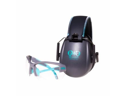 Girls With Guns Earmuff & Safety Glasses Combo 23dB, Teal - 2388