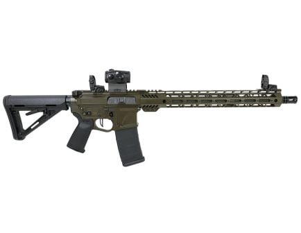 PSA Custom Billet 5.56 NATO 16" Nitride 15" Cross-Cut MLOK Rifle w/ Ambi Bolt Release, Ambi CH, Ambi Safety, 3.5lb Flat FCG, Romeo 5, MBUS - ODG