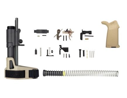 PSA MOE EPT Pistol Lower Build Kit With SB Tactical PDW Brace, FDE