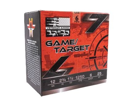 Veteran Ammo 12 Gauge Shotgun Shells 2.75" #6 25rds
