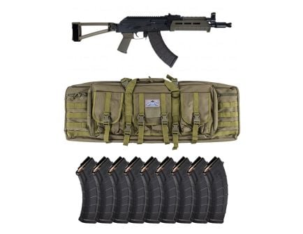 PSA AK-P GF3 MOE Triangle Side Folding Pistol, ODG w/ 10 Magazines and PSA ODG Rifle Bag