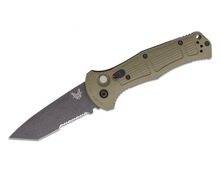 Benchmade Claymore Folding Tanto Knife Serrated, Ranger Green - 9071SBK-1