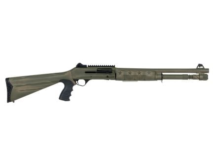 Panzer M4 Tactical 12 Gauge Shotgun 18.5" Semi-Auto, FDE & OD Green w/ US Flag
