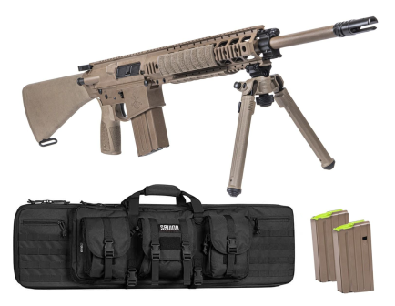 PSA Sabre-10 Forged 20" .308 Rifle w/ 12.5" Quad Rail, A1 Stock, Magpul Bi-Pod, 3 Mags - BLK Bag