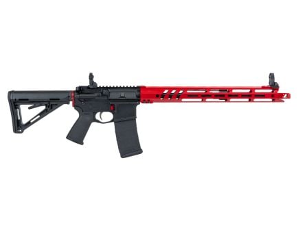 PSA BLEM 16" Mid-Length 5.56 NATO 1/7 Nitride 17" Ravage Handguard MOE EPT Rifle w/MBUS Sight Set, Red