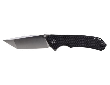 Kronos Brazen Tactical Satin Tanto Folding Knife, Black - PSA-638-1